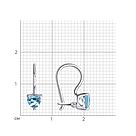 Серьги из серебра с голубыми фианитами  94020586  вставка  , с французким замком, фото 4