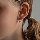 Серьги из серебра с розовыми фианитами SOKOLOV 94020579 серебро с родием, с французким замком, фото 2