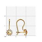 Серьги из золочёного серебра с фианитами SOKOLOV 93020444 серебро с позолотой, с французким замком, фото 3