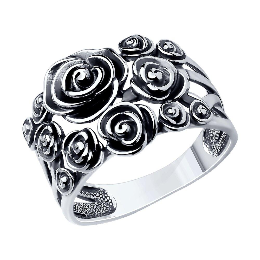 Кольцо из чернёного серебра SOKOLOV 95010083 черненное серебро, фото 1