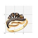 Кольцо из золочёного серебра с раухтопазами и фианитами SOKOLOV 92011420 серебро с позолотой, фото 7