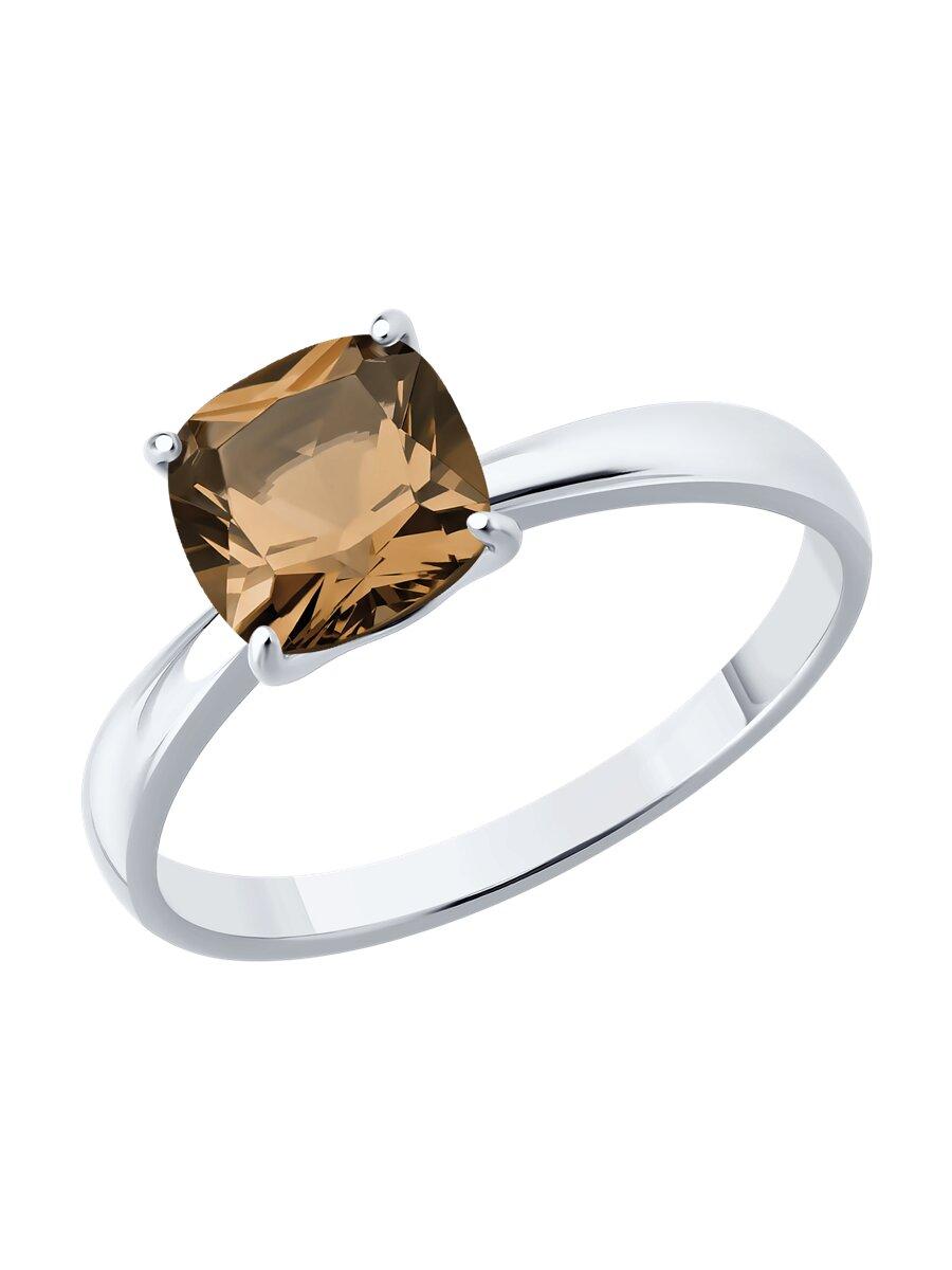 Кольцо из серебра с раухтопазом SOKOLOV 92011256 серебро с родием, фото 1