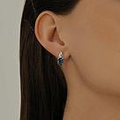 Серьги из серебра с лондон топазами и фианитами SOKOLOV 92021692 серебро с родием, с английским замком, фото 2