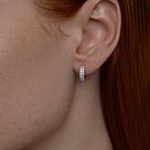 Серьги из серебра с фианитами SOKOLOV 94021914 серебро с родием, с английским замком, фото 2