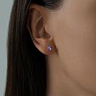 Серьги-пусеты из серебра с аметистами SOKOLOV 92021093 серебро с родием,, фото 3