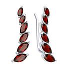 Серьги из серебра с гранатами SOKOLOV 92021349 серебро с родием, с французким замком, фото 2