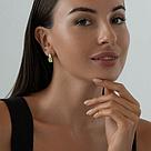 Серьги из серебра с зелеными ситаллами и фианитами SOKOLOV 92021414 серебро с родием, с английским замком, фото 3