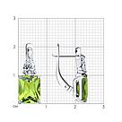 Серьги из серебра с зелеными ситаллами и фианитами SOKOLOV 92021414 серебро с родием, с английским замком, фото 4