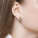 Серьги из золочёного серебра с цитринами и бесцветными, жёлтыми и чёрными фианитами SOKOLOV 92021618 серебро с, фото 3