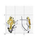 Серьги из золочёного серебра с цитринами и бесцветными, жёлтыми и чёрными фианитами SOKOLOV 92021618 серебро с, фото 7