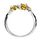 Кольцо из золочёного серебра с цитринами и фианитами SOKOLOV 92011502 серебро с родием, фото 2