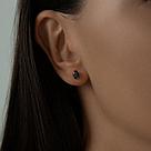 Серьги-пусеты из серебра с гранатами SOKOLOV 92021092 серебро с родием, продевки, фото 3