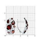 Серьги из серебра с гранатами и фианитами SOKOLOV 92020172 серебро с родием, с английским замком, фото 5