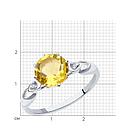 Кольцо из серебра с фианитами и цитрином SOKOLOV 92011089 серебро с родием, фото 5