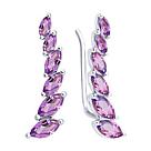 Серьги из серебра с аметистами  92021350  вставка  , без замка, фото 2