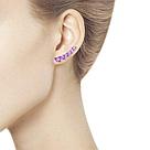 Серьги из серебра с аметистами  92021350  вставка  , без замка, фото 6