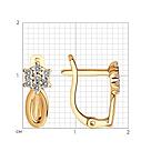 Серьги из серебра с фианитами SOKOLOV 93020482 серебро с позолотой, с английским замком, фото 4