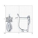 Серьги из серебра с фианитами SOKOLOV 94021370 серебро с родием, с английским замком, фото 4