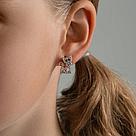 Серьги из серебра с фианитами SOKOLOV 93020481 серебро с позолотой, с английским замком, фото 3
