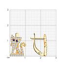 Серьги из серебра с фианитами SOKOLOV 93020481 серебро с позолотой, с английским замком, фото 4