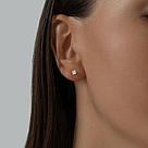 Серьги-пусеты c фианитом SOKOLOV 94020123 серебро с родием,, фото 2