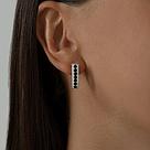 Серьги из серебра с чёрными фианитами SOKOLOV 94021381 серебро с родием, с английским замком, фото 3