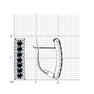 Серьги из серебра с чёрными фианитами SOKOLOV 94021381 серебро с родием, с английским замком, фото 6