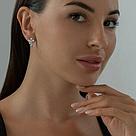 Серьги из серебра с фианитами SOKOLOV 94020248 серебро с родием, с английским замком, фото 3