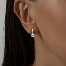 Серьги из серебра с фианитами SOKOLOV 94021958 серебро с родием, с английским замком, фото 2