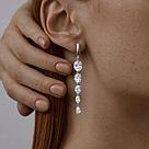 Серьги из серебра с фианитами SOKOLOV 94022079 серебро с родием, с английским замком, фото 2