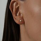 Серьги одиночные из серебра с фианитом SOKOLOV 94170002 серебро с родием, продевки коллекц. SKLV, фото 4