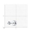 Серьги одиночные из серебра с фианитом SOKOLOV 94170002 серебро с родием, продевки коллекц. SKLV, фото 6