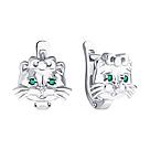 Серьги из серебра с фианитами SOKOLOV 94021414 серебро с родием, с английским замком, фото 2