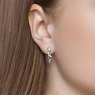 Серьги из серебра с хризолитами и фианитами SOKOLOV 92021780 серебро с родием, с английским замком, фото 2