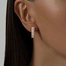 Серьги из золочёного серебра с фианитами SOKOLOV 93020479 серебро с позолотой, с английским замком, фото 2