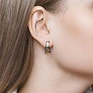 Серьги из серебра с бриллиантами SOKOLOV 87020024 серебро с родием, с английским замком, фото 3