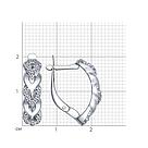 Серьги из серебра с фианитами SOKOLOV 94022482 серебро с родием, с английским замком, фото 4