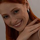 Серьги из серебра с фианитами SOKOLOV 94021352 серебро с родием, с английским замком, фото 3