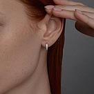 Серьги из серебра с фианитами SOKOLOV 94020628 серебро с родием, замок-булавка, фото 2