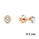 Серебряные серьги-пусеты Фианит Aquamarine 420821.6 серебро с позолотой, фото 4