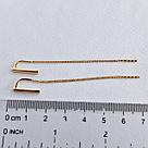 Серьги-продевки из серебра  Aquamarine 33748.6 серебро с позолотой, фото 4