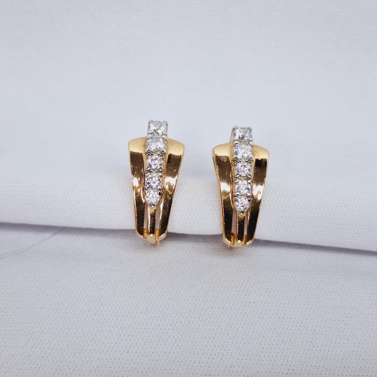 Серьги серебряные классические  Фианит Aquamarine 49269А.6 серебро с позолотой, фото 1