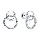 Серьги из серебра с фианитами SOKOLOV 94025842 серебро с родием, продевки коллекц. SKLV, фото 2
