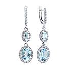 Серьги из серебра с топазами и фианитами Diamant 94-321-02046-1 серебро с родием, фото 5