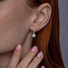 Серьги из серебра с фианитами Diamant 94-120-02135-1 серебро с родием, фото 3