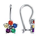 Серьги из серебра с фианитами Diamant 94-120-02141-1 серебро с родием, фото 4