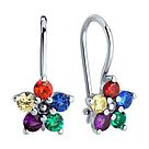 Серьги из серебра с фианитами Diamant 94-120-02141-1 серебро с родием, фото 5