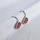 Серьги из серебра с эмалью Diamant 94-120-02166-1 серебро с родием, фото 2