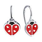 Серьги из серебра с эмалью Diamant 94-120-02166-1 серебро с родием, фото 5