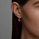 Серьги из серебра с эмалью Diamant 94-120-02166-1 серебро с родием, фото 6